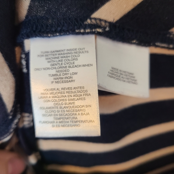 Jones New York Sport Maxi Skirt Blue and Cream Asymmetrical Stripes Size S EUC - Picture 3 of 6